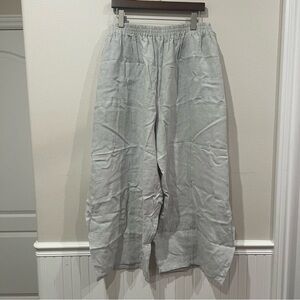 Cloud Grey Linen Pants Wide Leg Size 3X